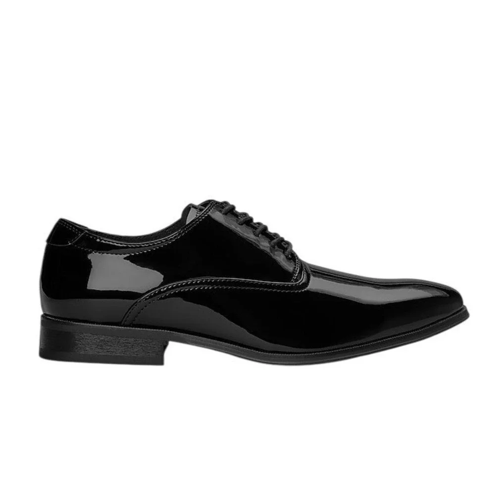 Joseph Abboud Men's Black Patent Leather Formal Derby Dress Shoes Size 9M‎ Groom